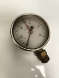 Manomètre ancien industriel vintage pression métal rond, appareil de mesure