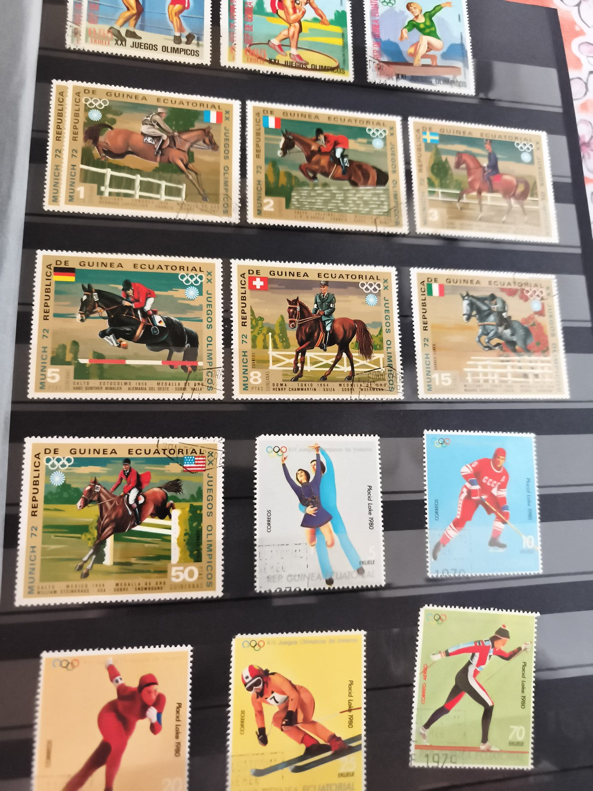 Timbres anciens Jeux Olympiques Guinée Équatoriale Munich 72 sports vintage