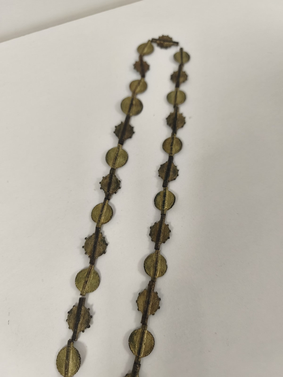 Ancien collier africain bronze, grosses perles rondes ethniques vintage