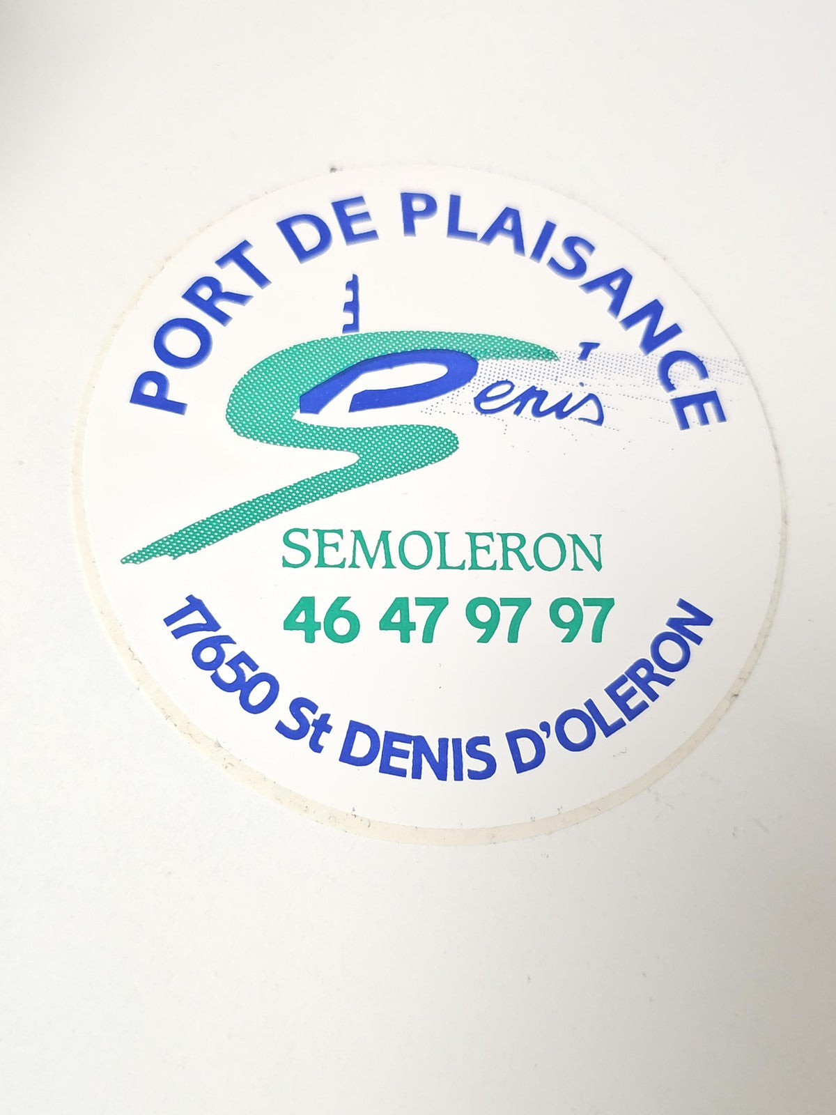 Vintage autocollant publicitaire ancien port de plaisance rétro déco marine