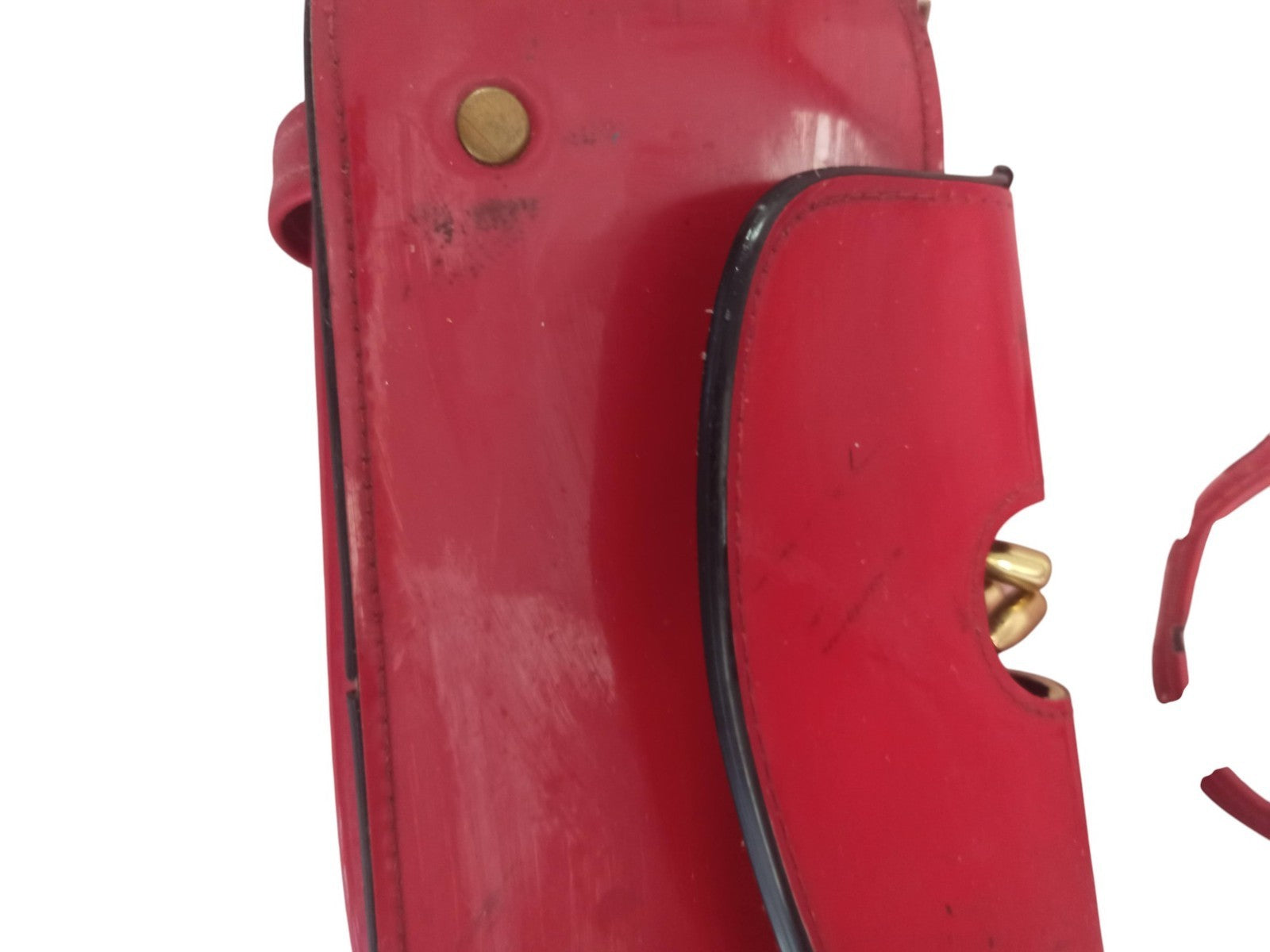 Sac à main vintage rouge femme ancien cuir, sac bandoulière rétro