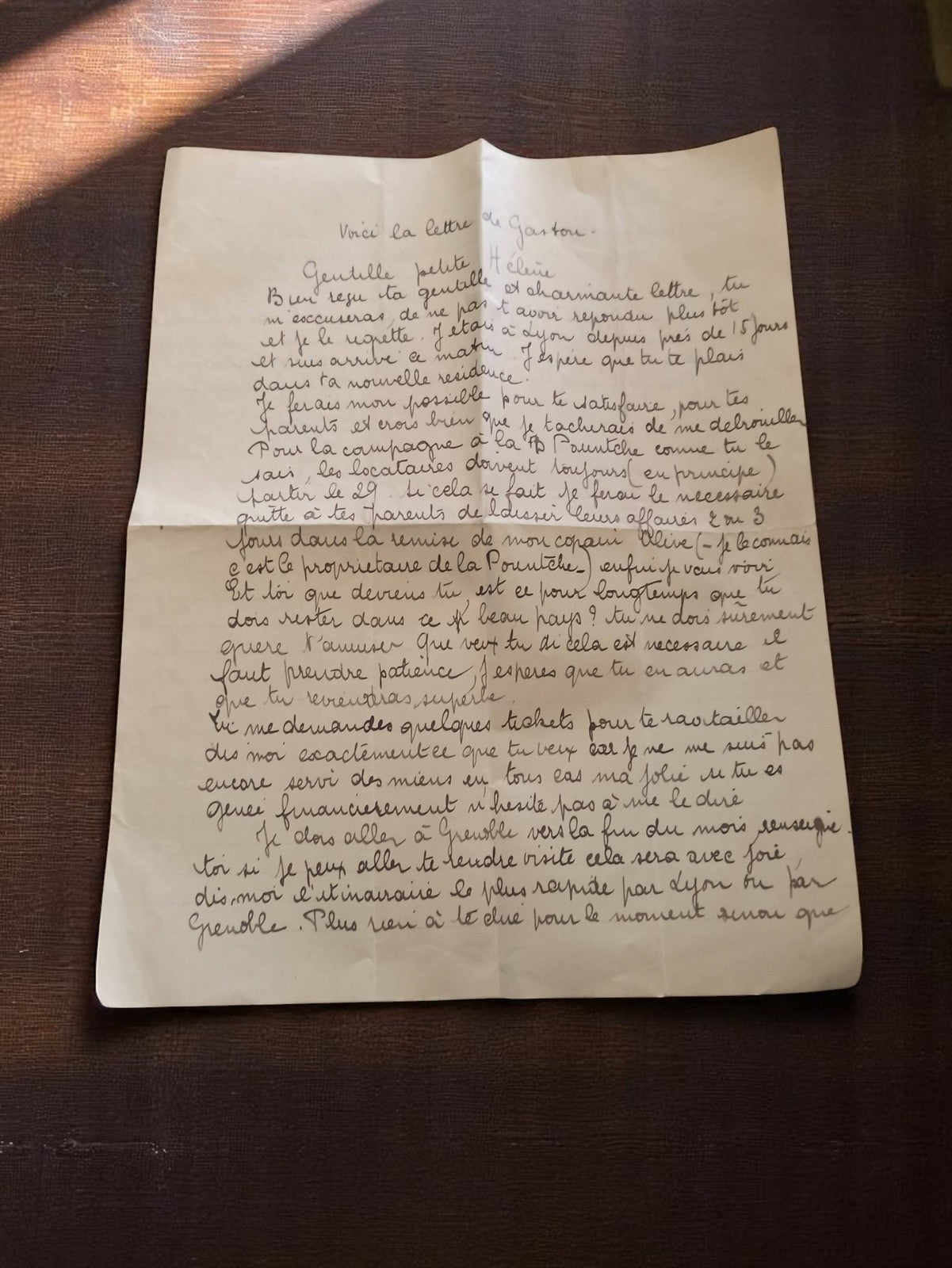 Lettre manuscrite vintage années 50/60 amitié Hélène écriture cursive papier