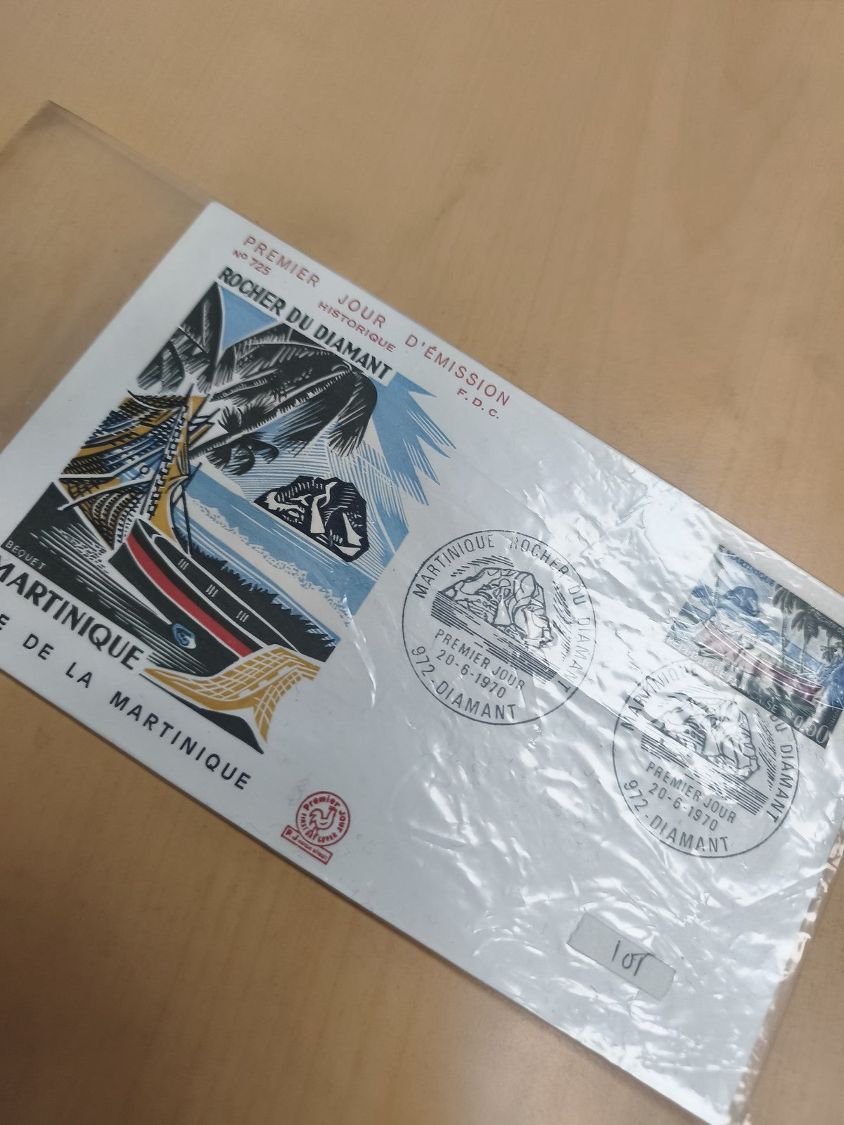Enveloppe Premier Jour Rocher du Diamant Martinique 1970 FDC philatélie