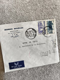 Lettre affranchie Syrie 1953 cachet Alep timbres architecture By Air Mail philat