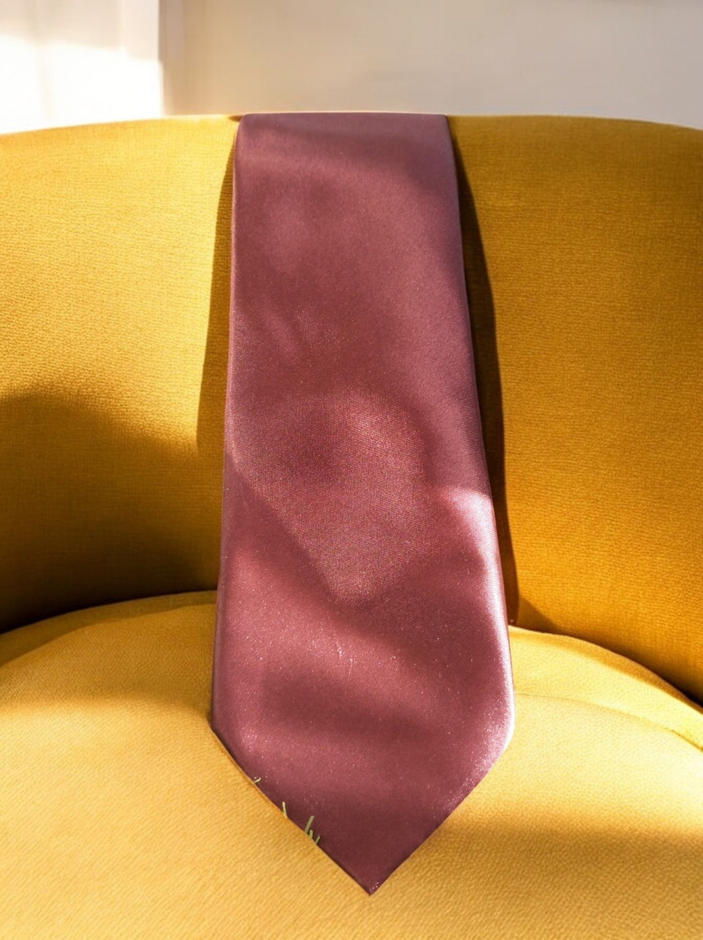 Cravate vintage Gold City bordeaux unie style classique rétro homme