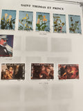 Timbres S. Tomé e Príncipe 1988 fleurs et peintures Db 5/10/20 philatélie