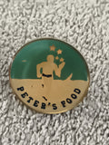 Pin's vintage Peter's Food, logo coureur, finition émaillée, badge rétro (Ref 9)