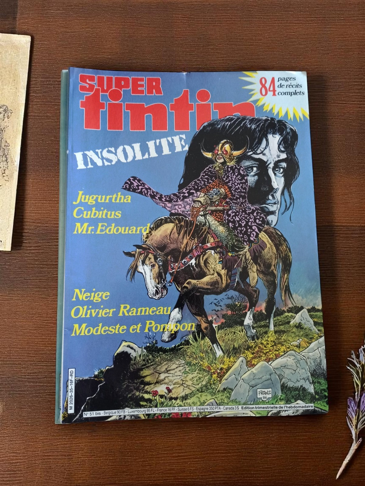 Magazine Super Tintin vintage N°51 bis 1986 – Jugurtha, Neige, collector BD
