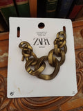 Bracelet Zara gros maillons aspect bronze vintage 2019 bijou chaîne femme