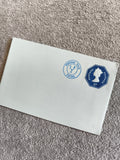 Enveloppe timbrée Royaume-Uni 3p bleu, Postage Paid ½p, philatélie UK