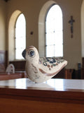 Statuette oiseau mexicain vintage céramique peinte main folk art déco