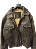 Veste blouson cuir vintage XXL ancien homme Leather Garment rétro collection