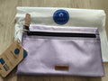 Pochette Cabaia lavande neuve 24 cm zippée front pocket accessoire sac