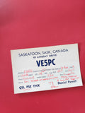 Carte radio QSL VE5PC Saskatoon Canada F3EG 1969 communication radioamateur