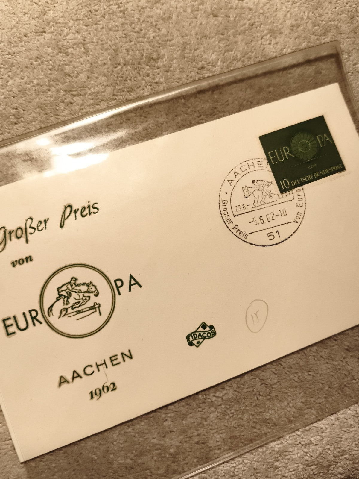 Lettre premier jour Aachen 1962 Europa timbre 10 Pf Allemagne philatélie (Ref 9)