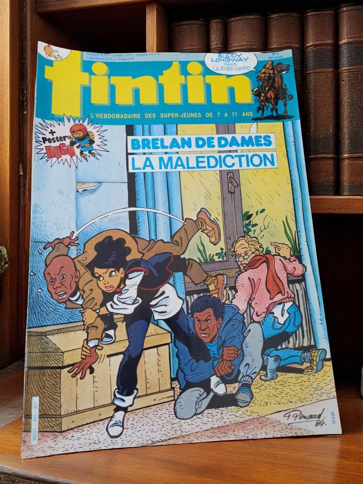 Magazine Tintin vintage Brelan de Dames années 80 rétro collector BD