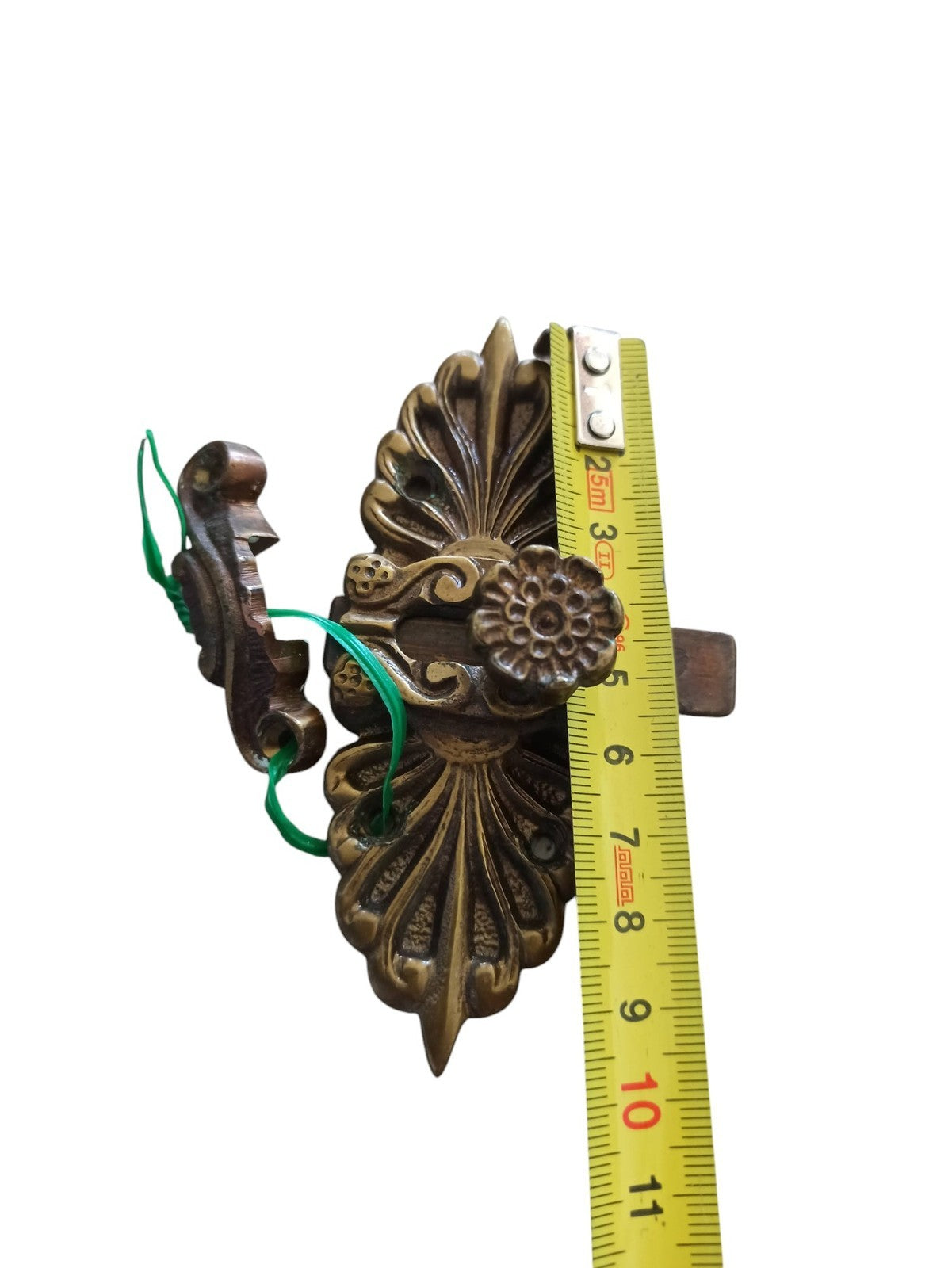 Poignée de porte ancienne début XXe style coquille bronze doré vintage