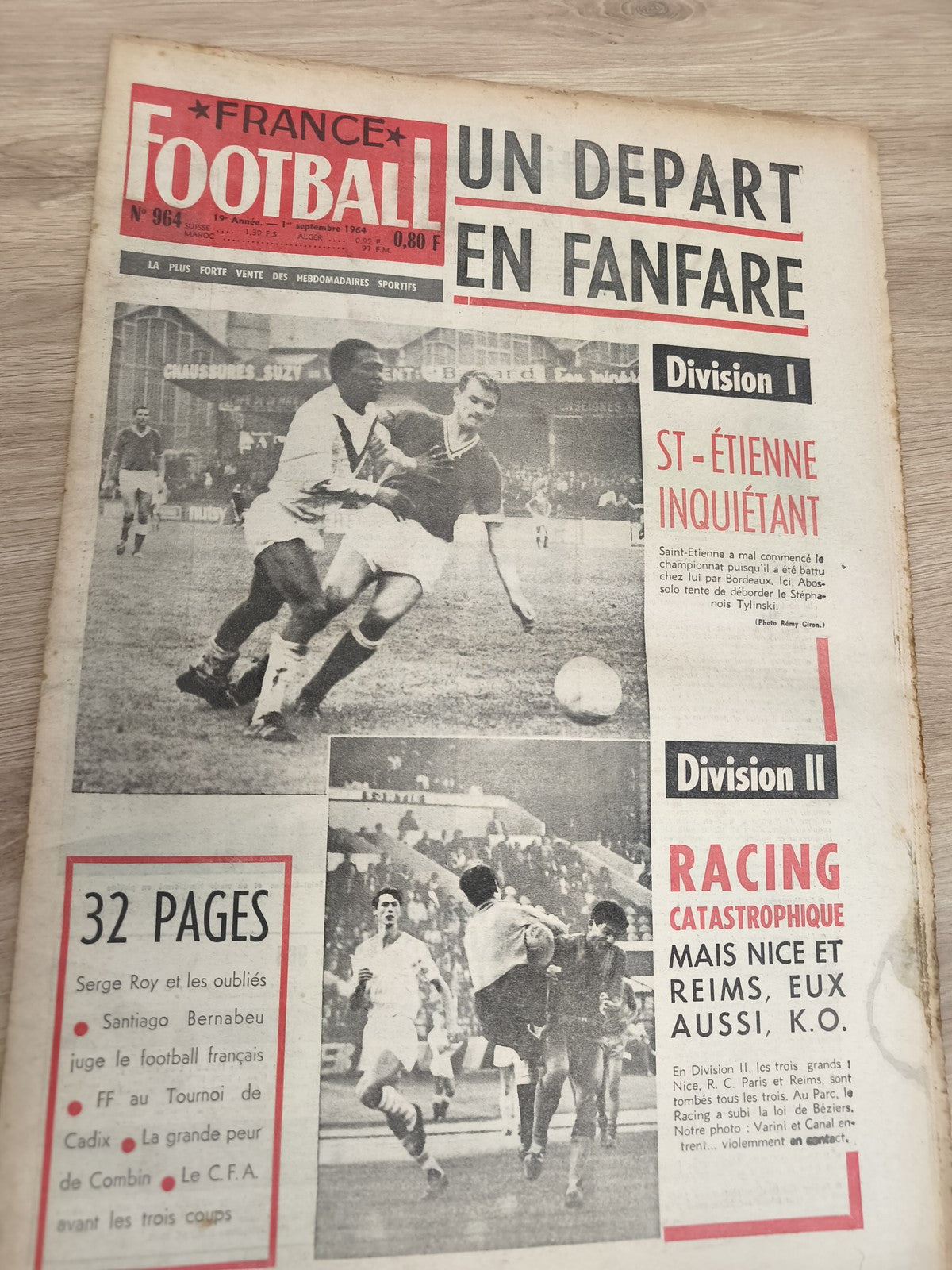 Ancien journal France Football 1968 OM Marseille vintage collection sport