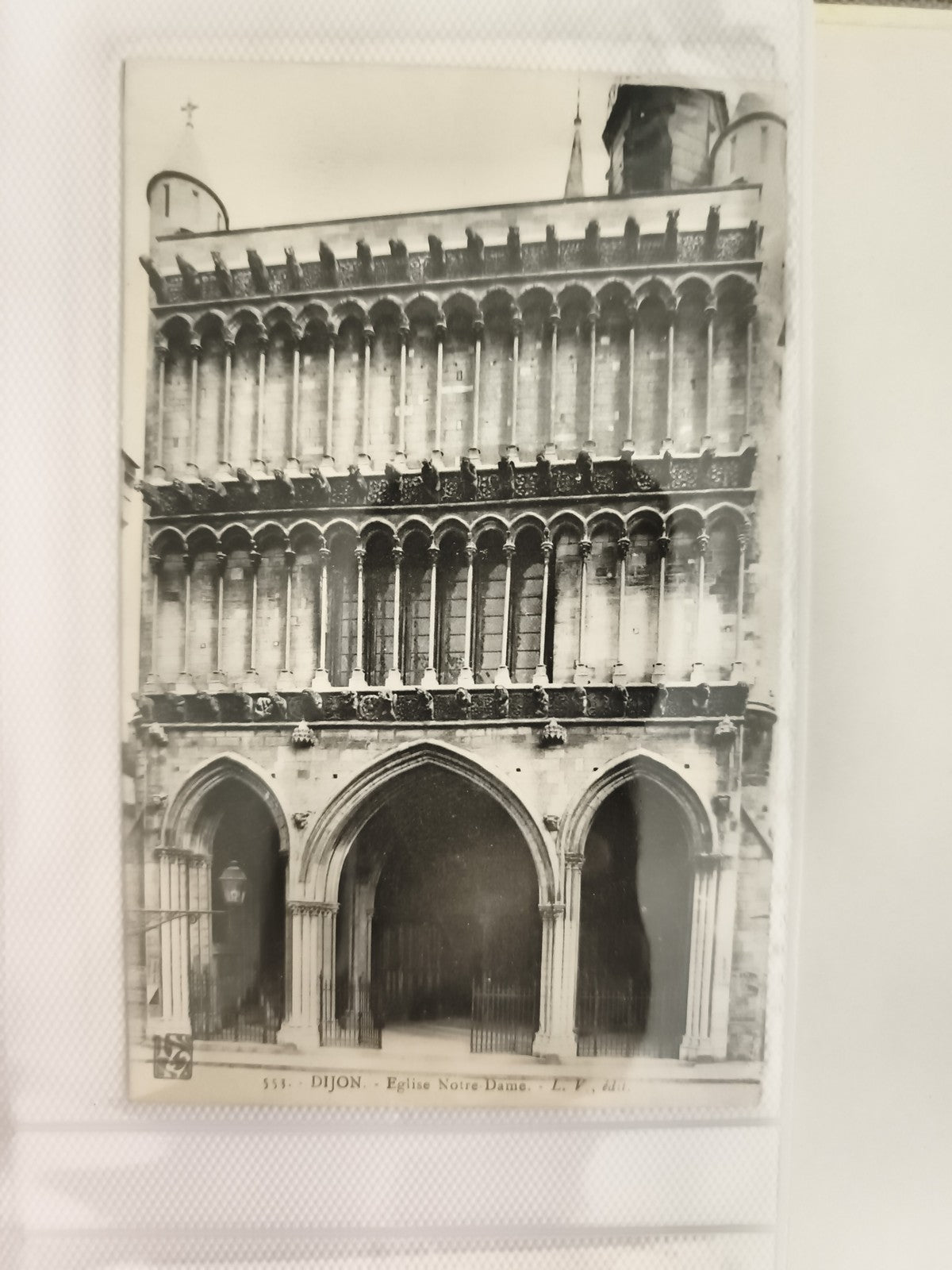 Carte postale ancienne Dijon Eglise Notre Dame CPA noir et blanc façade gothique