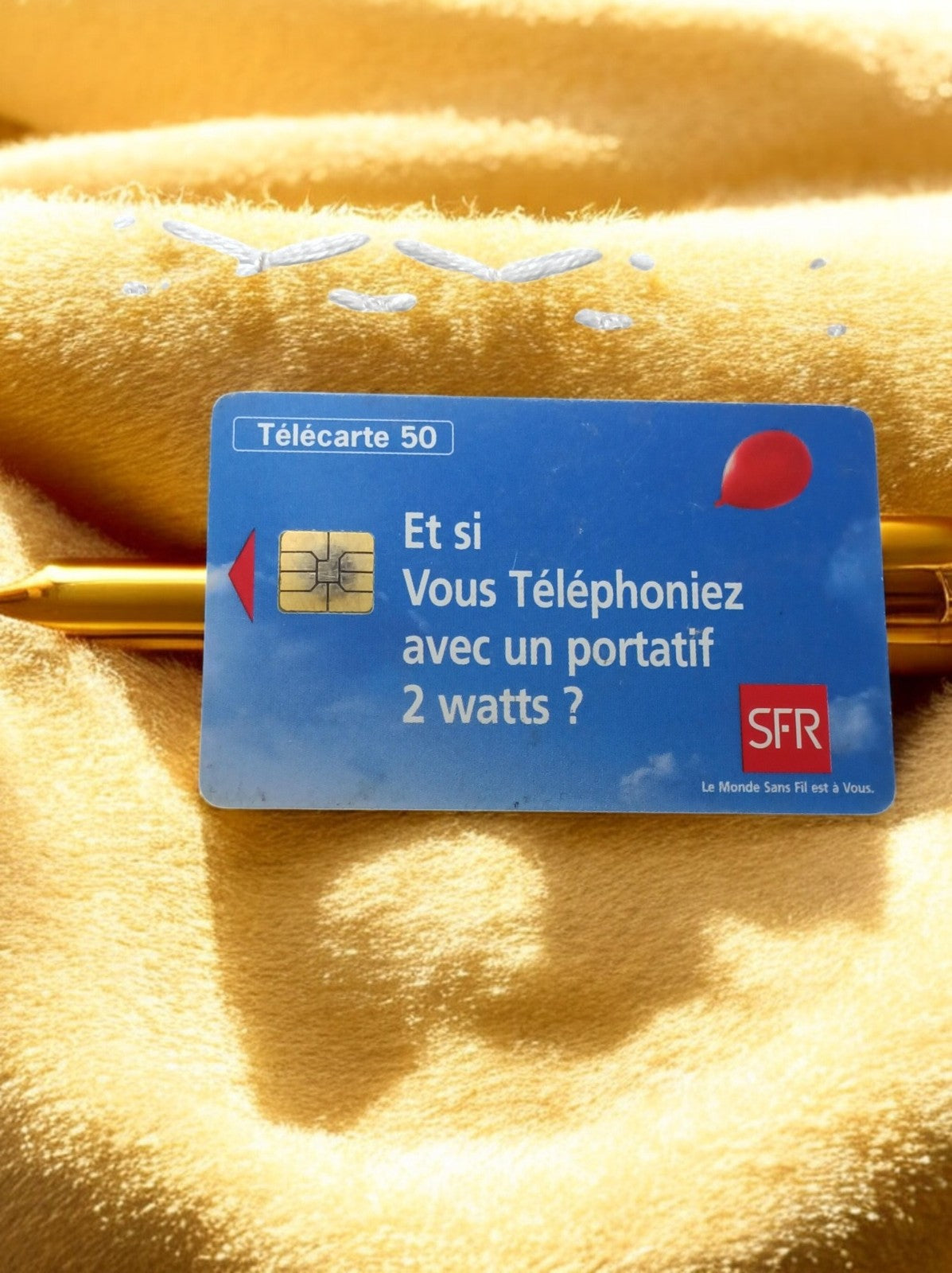 Carte téléphonique vintage SFR Télécarte 50 unités bleu collection rétro