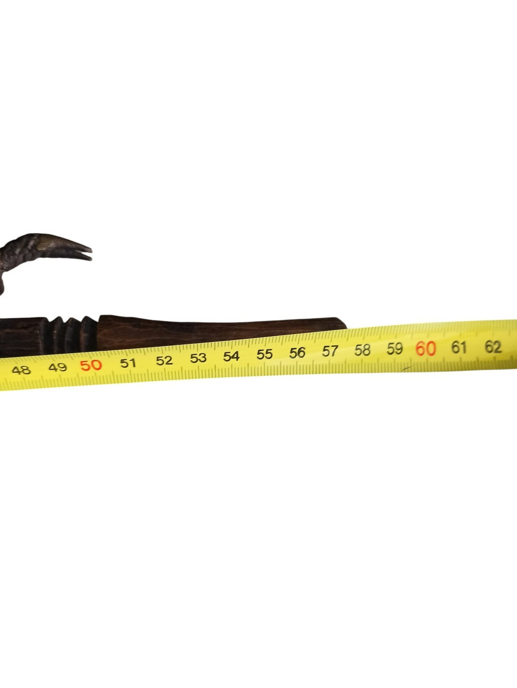 Pipe africaine ancienne bois serpent bronze, sculpture ethnique décorative