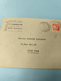 Ancienne enveloppe oblitérée début XXe Brest Lyon philatélie vintage