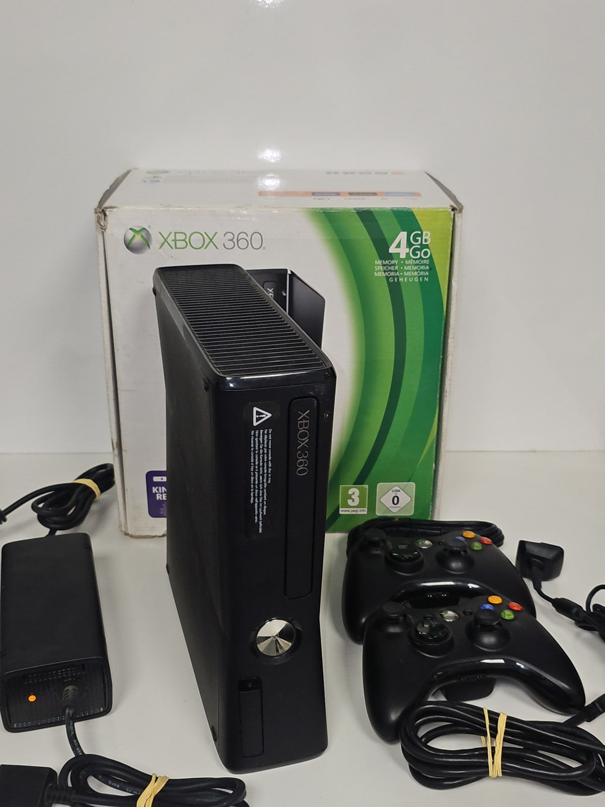 Console Xbox 360 S noire avec boîte d?origine, fonctionne parfaitement, Microsof