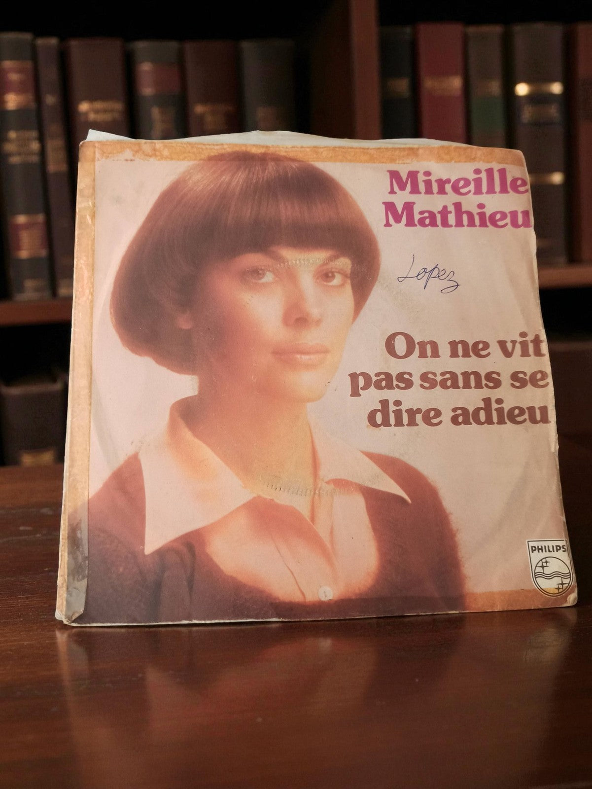 Disque vinyle 45 tours Mireille Mathieu On ne vit pas sans se dire adieu vintage