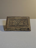 Petite boîte à bijoux ancienne argent 600, coffret gravé vintage rétro