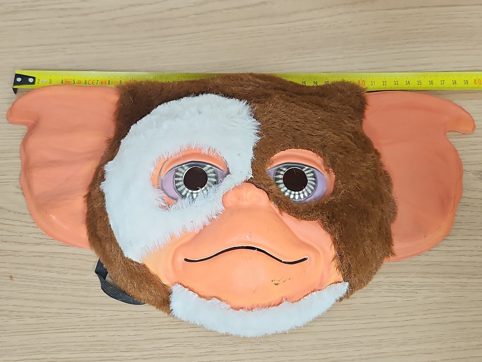Masque vintage Gremlins Gizmo ancien, accessoire cinéma rétro peluche synthétiqu