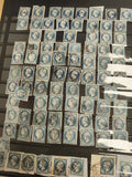 Lot timbres France Cérès 25c bleu oblitérés XIXe siècle philatélie