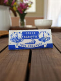 Boîte publicitaire vintage Colle Agriptil années 50 rétro bleu colle ancienne