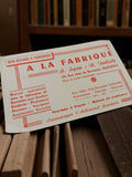 Buvard publicitaire ancien A LA FABRIQUE Marseille déco vintage papeterie rétro