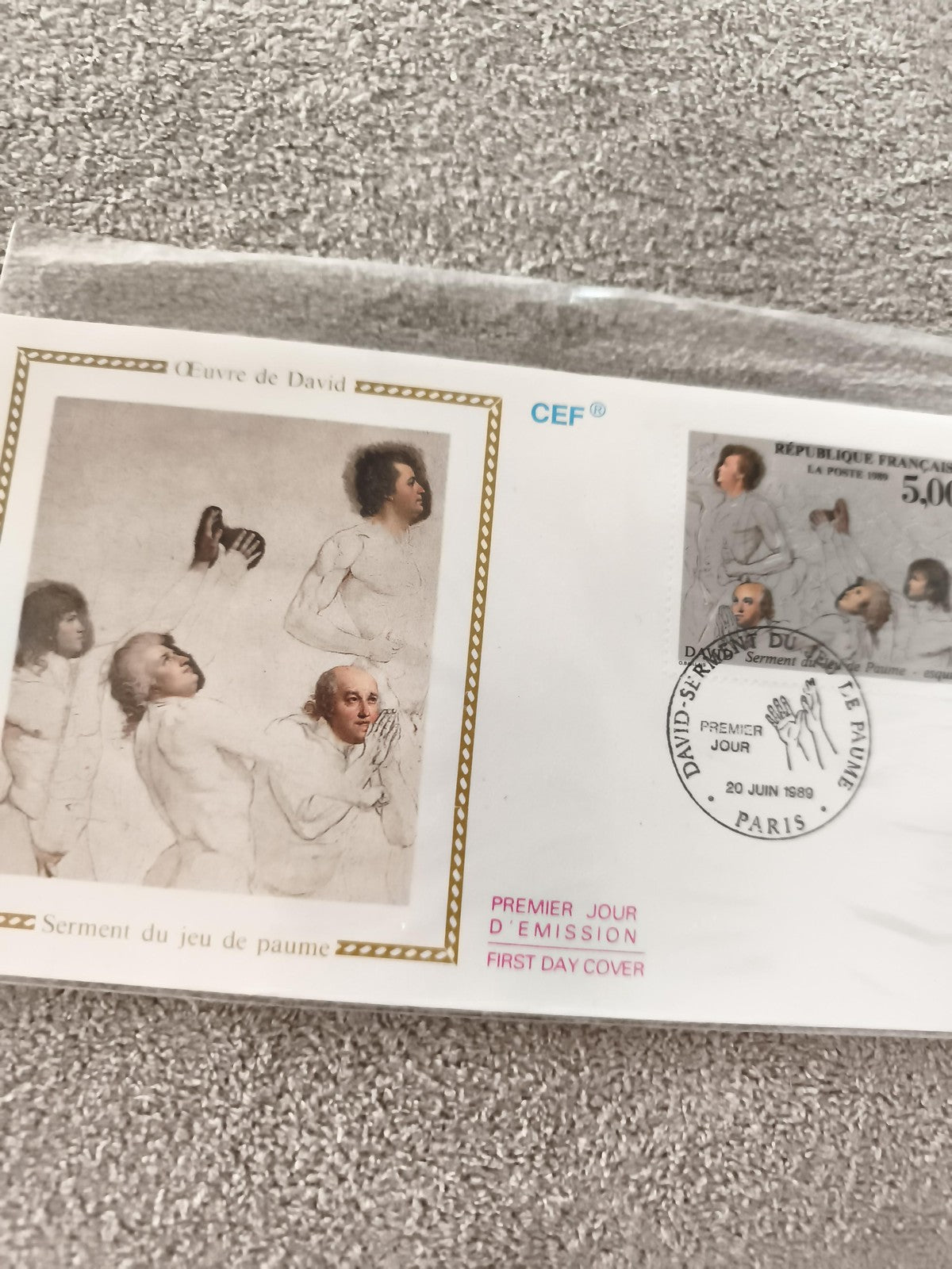 Lettre Premier Jour Serment Jeu de Paume CEF David 1989 philatélie FDC