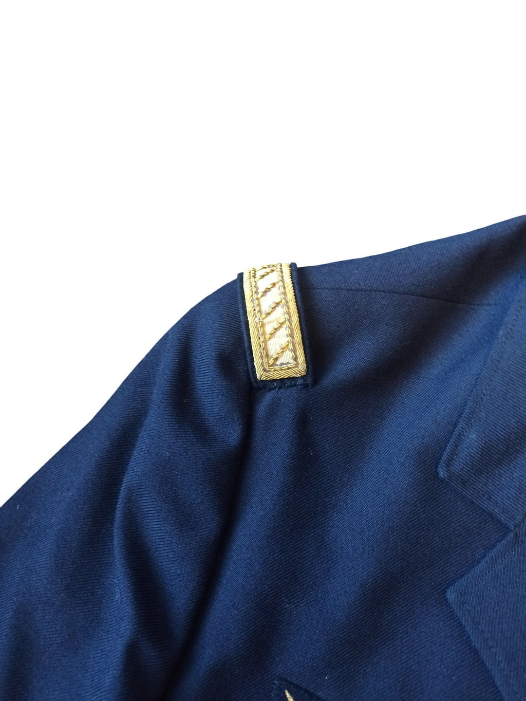 Veste aviateur vintage Armée de l’air française bleu, insignes dorés ancien