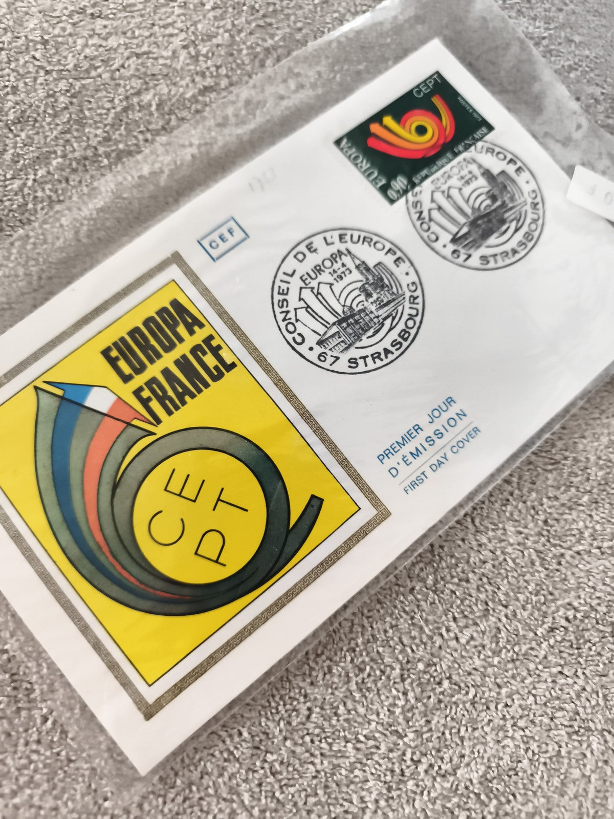 Lettre FDC Europa France CEPT 1973 Strasbourg premier jour philatélie ancien
