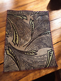 Tissu ancien velours broché jacquard liturgique motif art sacré 40x30cm