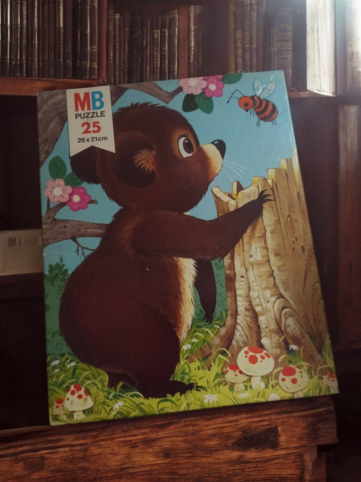 Puzzle MB vintage ours 25 pièces 26x21cm rétro années 50 déco enfant