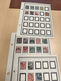 Lot de timbres anciens oblitérés divers pays sur feuilles philatélie