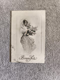 CPA Bonne Fête femme bouquet lilas style début XXe carte postale ancienne