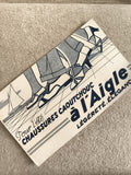 Publicité papier chaussures caoutchouc Aigle Art déco bleu blanc élégance
