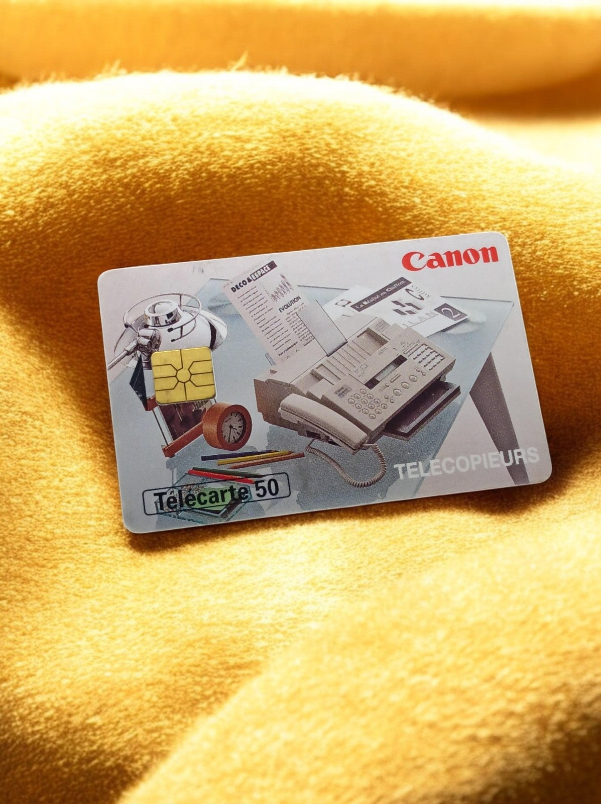 Carte téléphonique vintage Télécarte 50 CANON télécopieurs puce ancienne