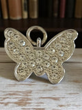 Pendentif papillon strass vintage rétro, bijou fantaisie brillant élégant