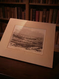 Gravure ancienne Oran Montagnac XIXe, art rétro vintage, encadrement