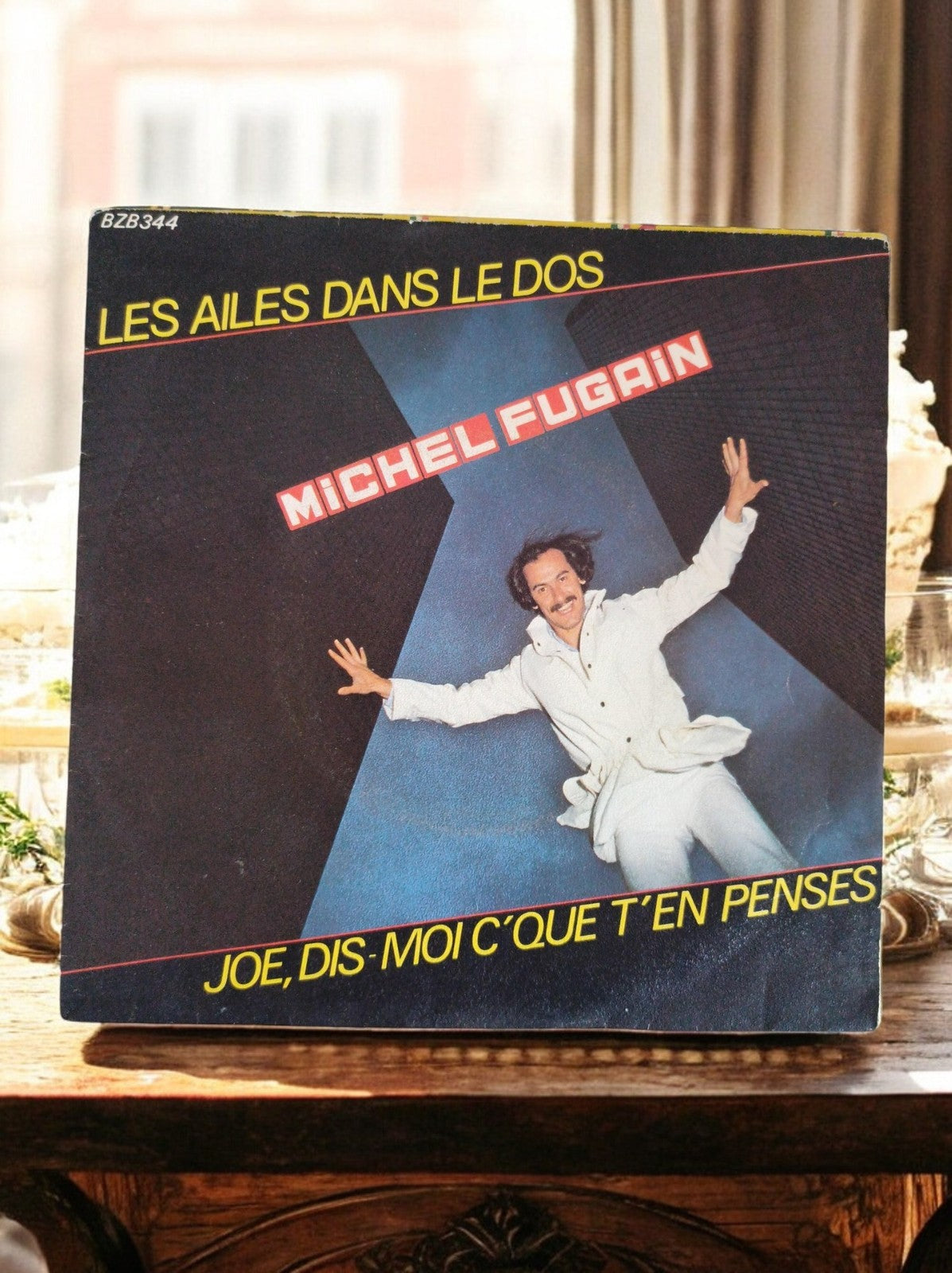 Vinyle 45T Michel Fugain Les Ailes Dans Le Dos pochette vintage variété français