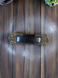Broche vintage laiton style rétro, motif géométrique, bijou ancien