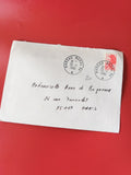 Enveloppe philatélie timbre rouge oblitérée Bureau Naval 1984 Paris