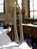 Collier vintage maille gourmette large en métal, style ethnique, bijou ancien