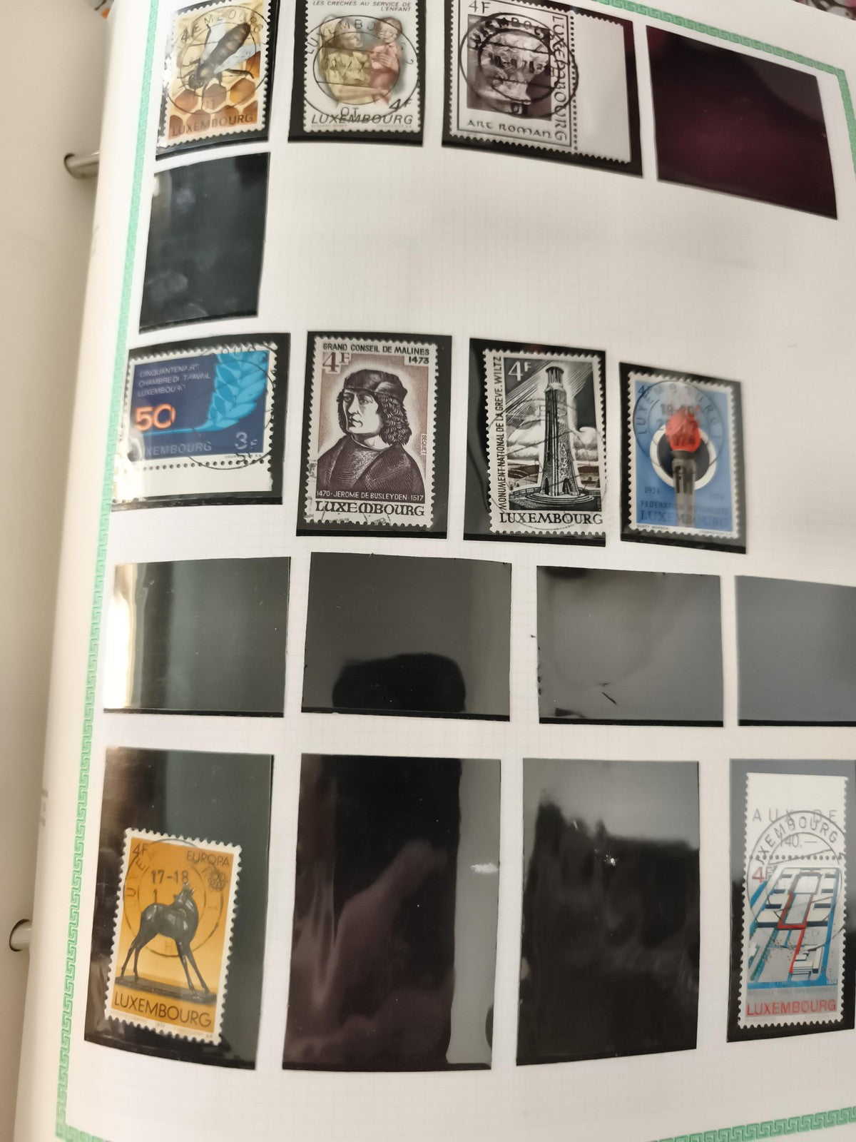 Timbres Luxembourg oblitérés thématiques histoire architecture animaux