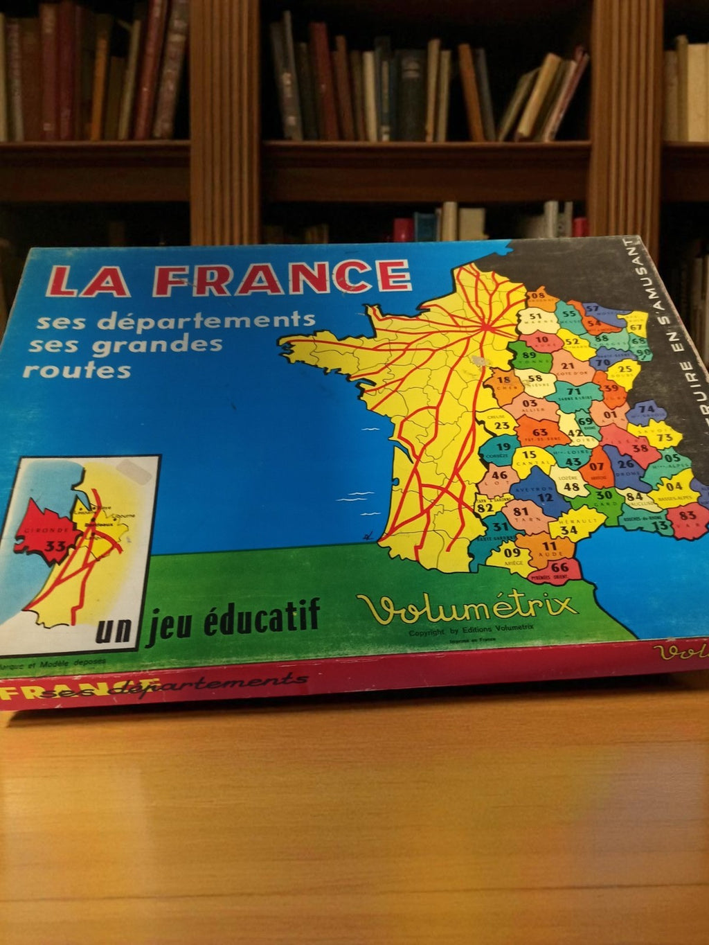 Jeu éducatif vintage Volumétrix La France départements routes ancien